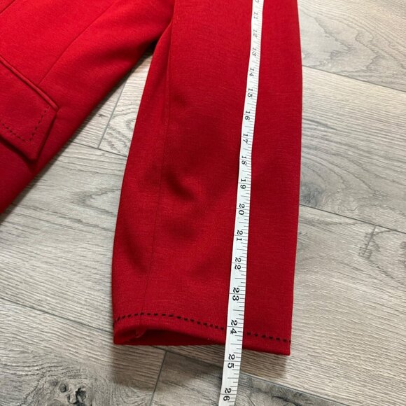John Meyer Womens Blazer Jacket Plus Size 22W Red VTG Y2K Black Stitching Accent - Picture 10 of 16